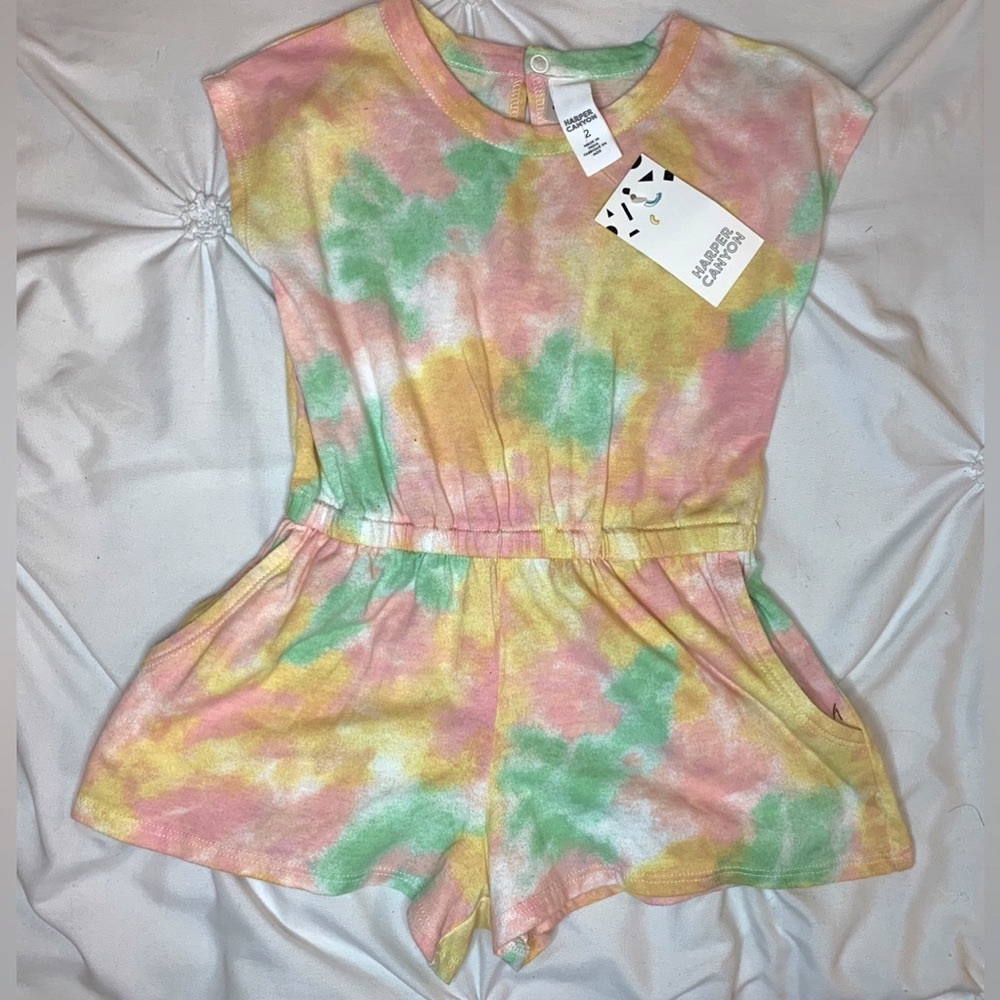 Harper Canyon tie dye romper 2T NWT